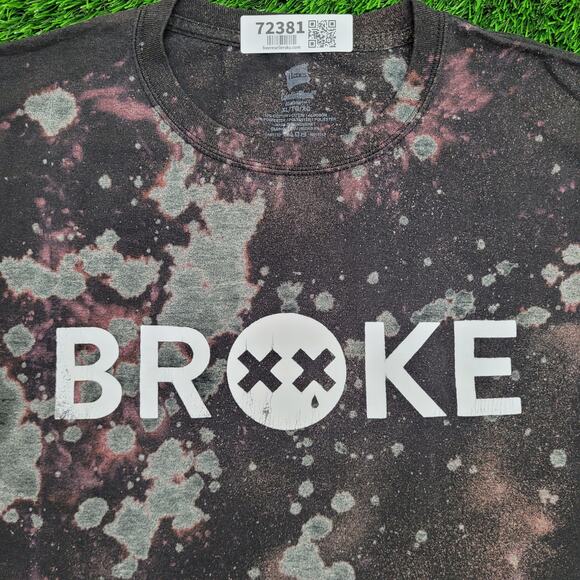 Brokie Shirt XL 23x27 Spellout Bleached - Picture 10 of 11